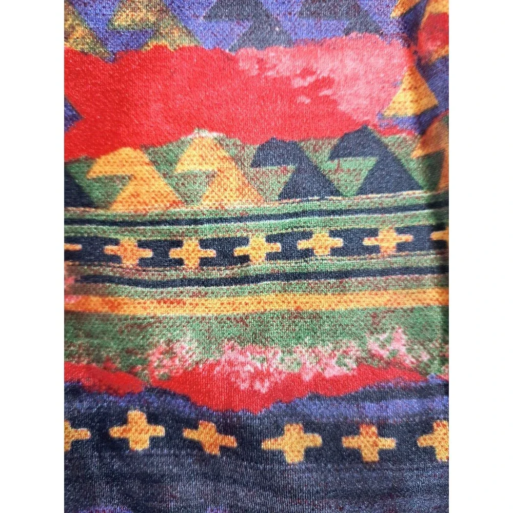 GK Elite VTG 90s Aztec Micro Velvet Sleeveless Unitard Biketard CL Size Child L